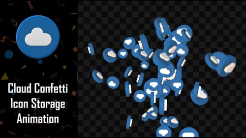 Animation zum Speichern von Cloud-Konfetti-Symbolen