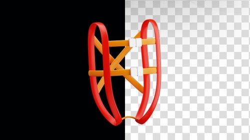 Animación 3D del arnés de seguridad