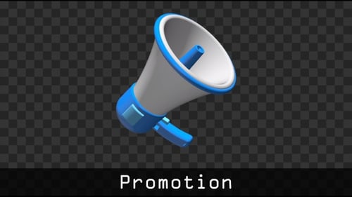Animated 3D Megaphone Icon for Announcements
