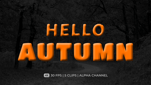 Hello Autumn 3D Bubbly Text Animations Pack