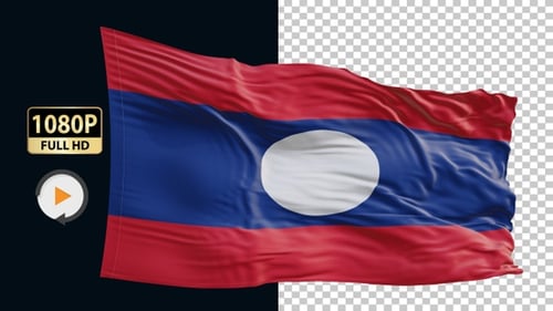 Flagge von Laos Hd Loop Alpha