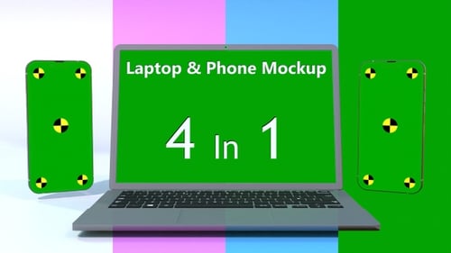 Loop Laptop And Phone Mockup 4 In 1