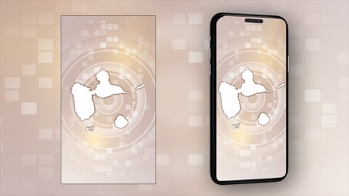 Modern Map Outline Reveal with Geometric Background