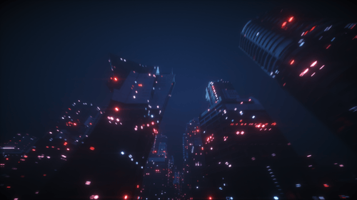 Sci Fi Night Cyberpunk City Futuristic Background Loop