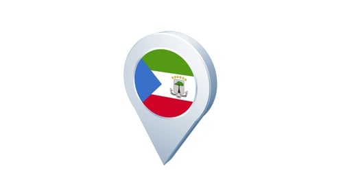 Equatorial Guinea Flag Map Pin Location Animation