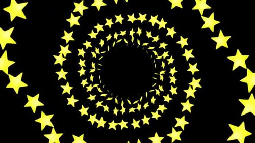 Loopable Animated Yellow Stars Spiral Background