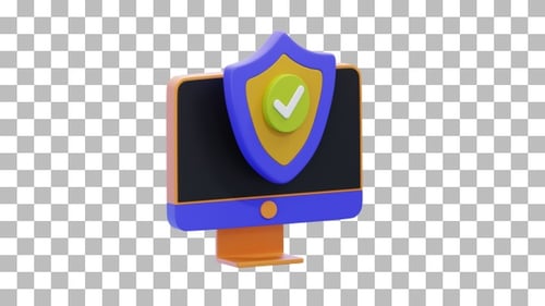 3D Animation of Computer Security | Alpha Channel
