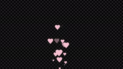 Smoothly Rising Pink Hearts Animation