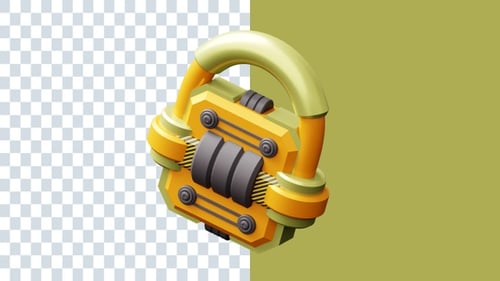 3D-Animationen mit Vorhängeschloss | Alpha-Kanal