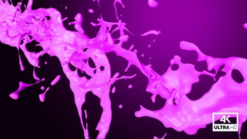 Dynamic Magenta Paint Splash with Alpha Channel