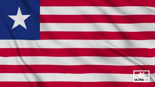 Realistic Waving Liberia Flag Animation