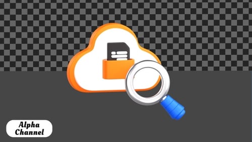 3D Cloud Data Search Discovery Animation | Alpha Channel