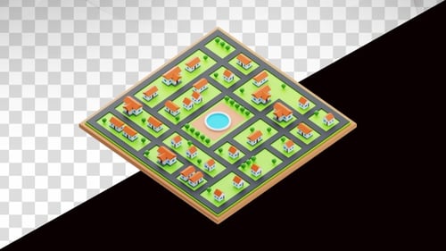 Animación 3D del plano de la ciudad