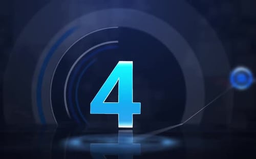 Modern Digital Countdown Timer from 10 to 0