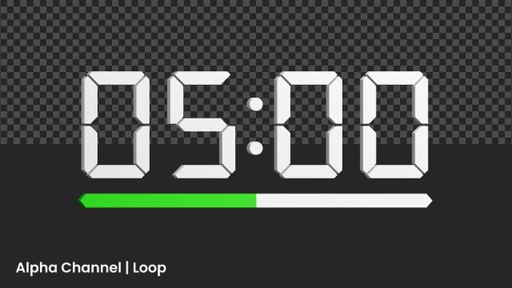 3D Countdown Timer 5 Second Animation | Alpha Loop, Infographics Motion ...