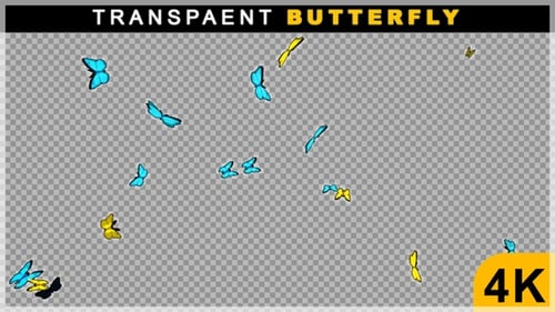 Vibrant Butterflies Flying Overlay Animation
