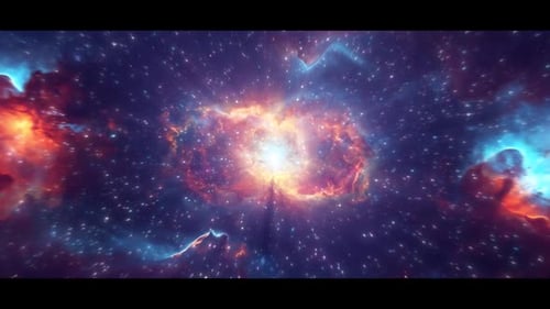 Cosmic Journey Through Nebula and Starfield