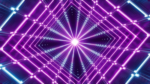 Neon Light Tunnel Background DJ Loop
