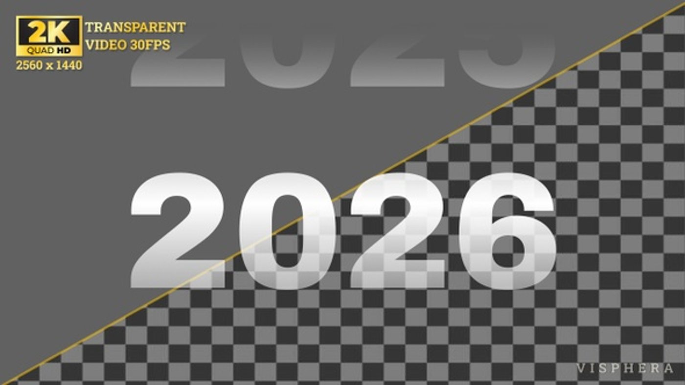 Futuristic Digital Rolling Year Counter Animation, Elements Motion ...