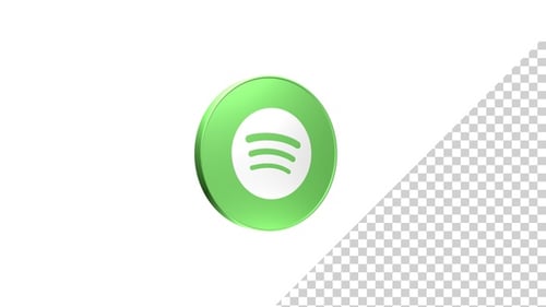 3D Animated Spotify Logo Rotating Social Media Icon