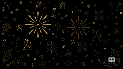 Animated Gold New Year's Eve Celebration Background Loop