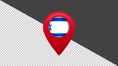 3D Animated Israel Location Pin