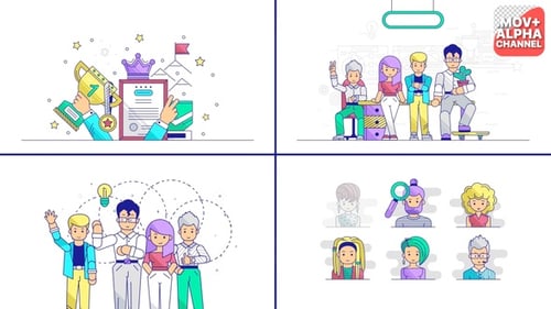 Minimalist Business Icons and Character Animations