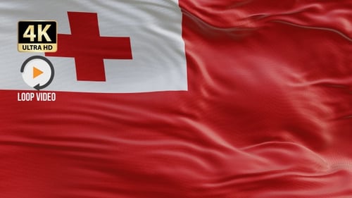 4K-Loop-Hintergrund mit Flagge von Tonga