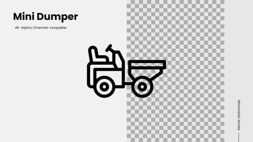 Minimalist Animated Mini Dumper Line Icon Loop