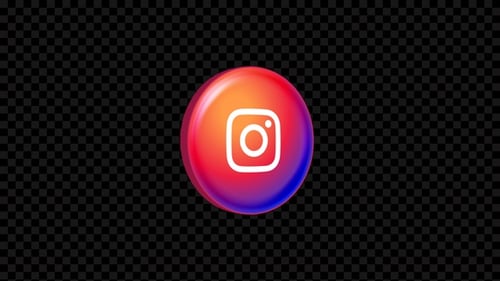Animated 3D Instagram Social Media Logo Icon