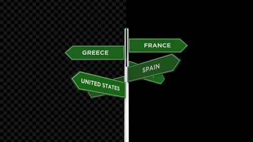 Travel Destination Country Road Sign