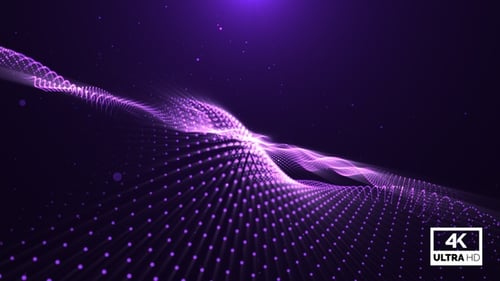 Glowing Purple Particle Wave Abstract Background Animation