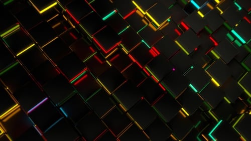 Neon Colorful Cubes Glitter 42 4K