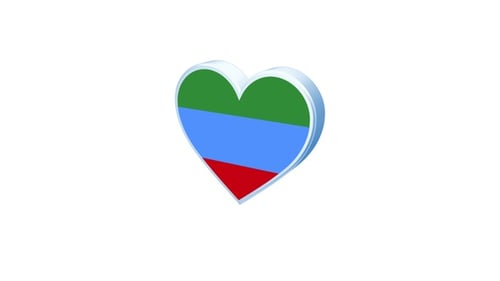 Animated 3D Heart with Dagestan Flag Rotating