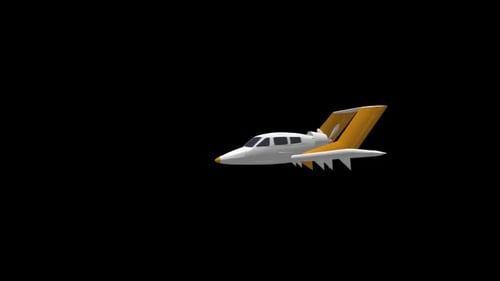 3D Cartoon Propeller Airplane Flying Animation