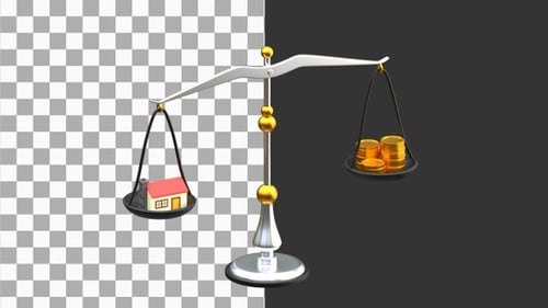 3D Animation of Justice Scale | Alpha Channel