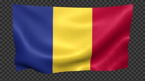 Flagge Rumäniens weht in einer Schleife
