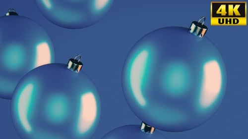 Shiny Christmas Ornaments Floating Loop Background Animation