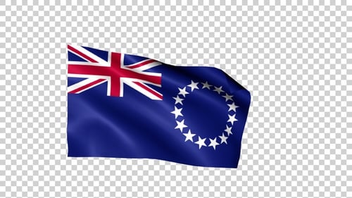 Cook Islands National Flag Waving Loop Animation