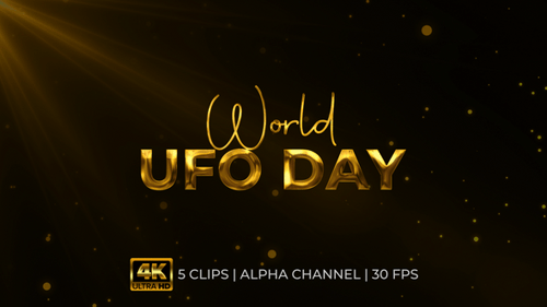 Animação de texto do Dia Mundial dos OVNIs