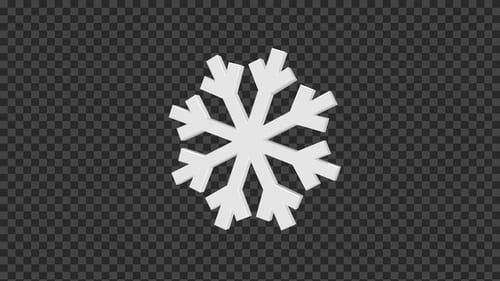 Animated 3D Snowflake Spinning Loop with Alpha Channel