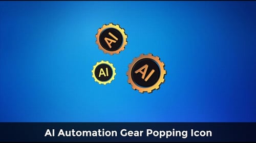 AI Automation Gear Popping Icon
