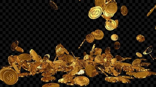 Falling Gold Coins Accumulation Overlay