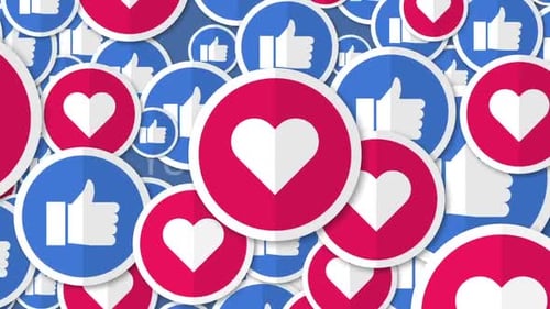 thumbs up and heart like emoji transition with alpha channel