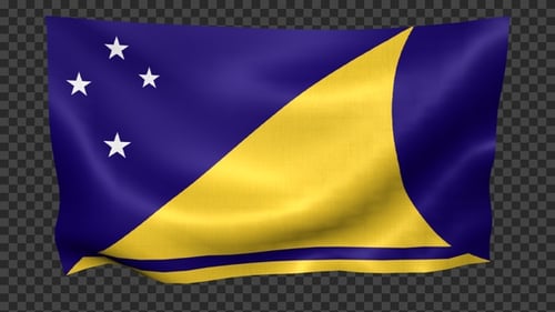 Waving Tokelau Flag Seamless Loop Graphic Animation