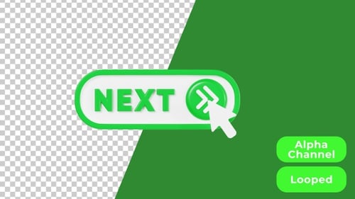 Botão Avançar animado em 3D | Alpha Channel