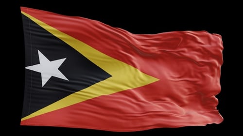 Realistic Waving Flag of Timor-Leste