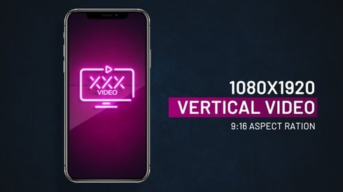 Vídeo XXX: letrero de neón, vídeo vertical