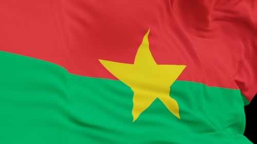 The Burkina Faso with alpha channel waving in the wind in slow motion