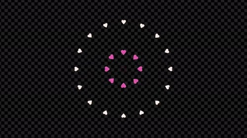 Animated Flat Design Rotating Heart Circles